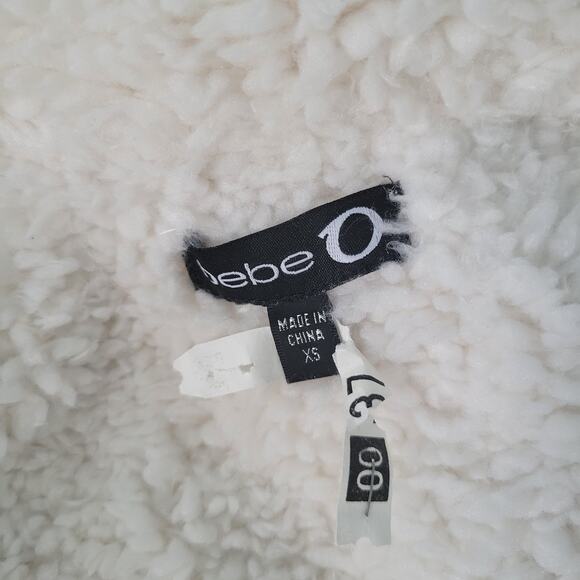 Bebe Y2k Faux Shierling Suede Short Jacket XS Peggy Lane Cabin Gorthcore Style - Picture 9 of 15